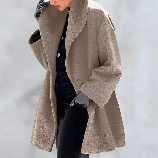 Oversized Mantel mit Breitem Kragen für Damen