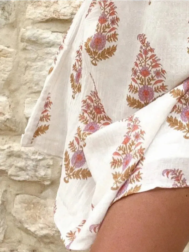 Damen Kleid Mit Einer Schulter Und Blumenmuster-Print