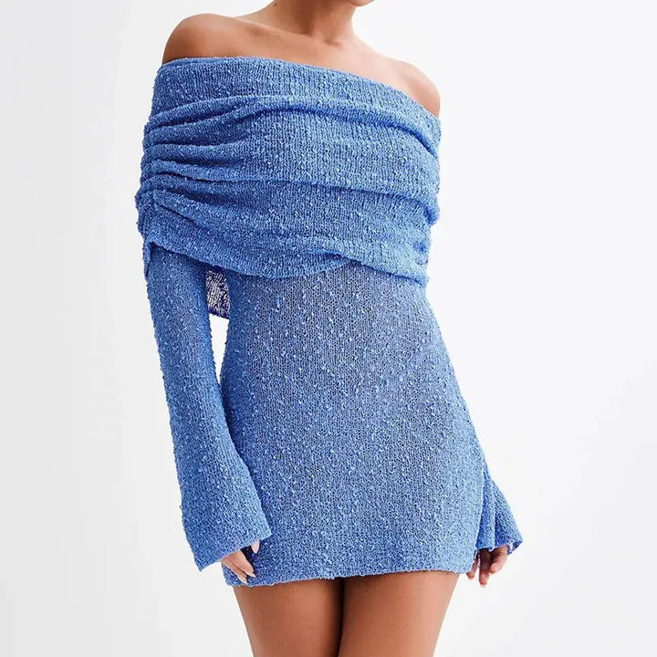 Minikleid mit Transparentem Design und Langarm Schnitt Für Damen