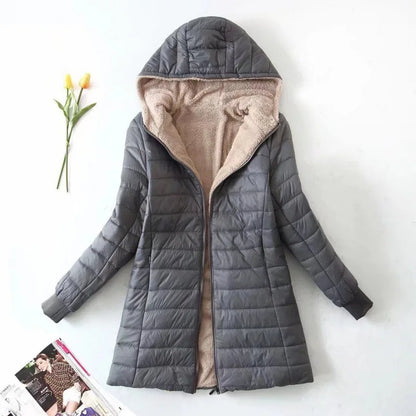 Gesteppt Puffer Mantel Mit Kapuze Für Damen