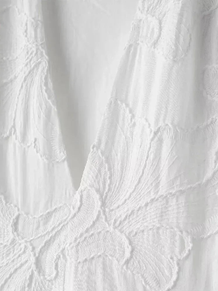 Damen Minikleid Mit Puffärmeln Und V-Ausschnitt