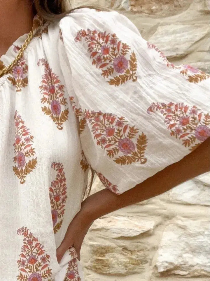 Damen Kleid Mit Einer Schulter Und Blumenmuster-Print