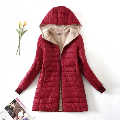 Gesteppt Puffer Mantel Mit Kapuze Für Damen
