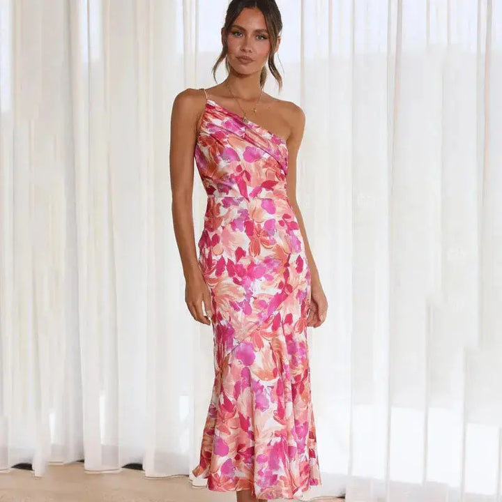 Ein Schulter Kleid mit Drapiertem Schnitt für Damen