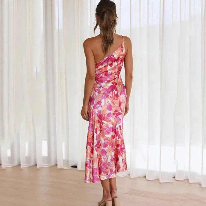 Ein Schulter Kleid mit Drapiertem Schnitt für Damen