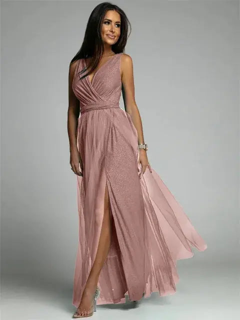 Fließendes Maxikleid mit Ärmellosem Design für Damen