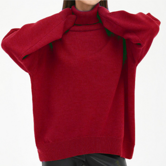 Chicer Oversized Pullover mit Rollkragen für Damen