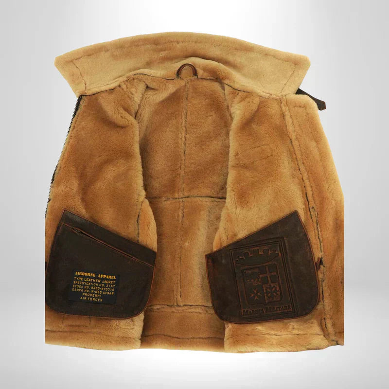 Herren Fliegerjacke mit Fellfutter Winter