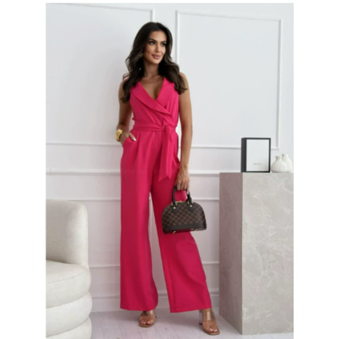 Maßgeschneiderter Wickelstil-Jumpsuit für Damen