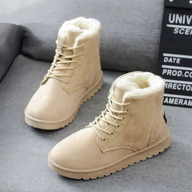 Klassische Schnürstiefel Mit Rutschfester Sohle Für Damen