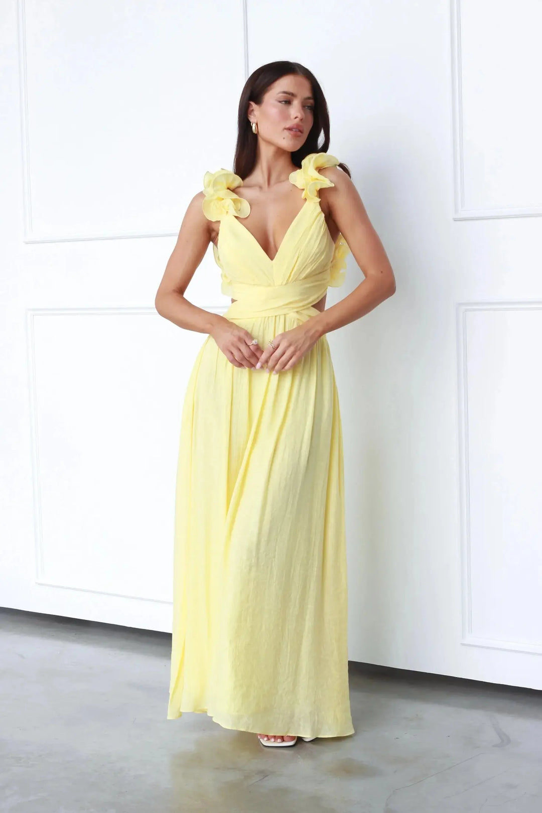 Elegantes Maxikleid mit tiefem V-Ausschnitt Für Frauen