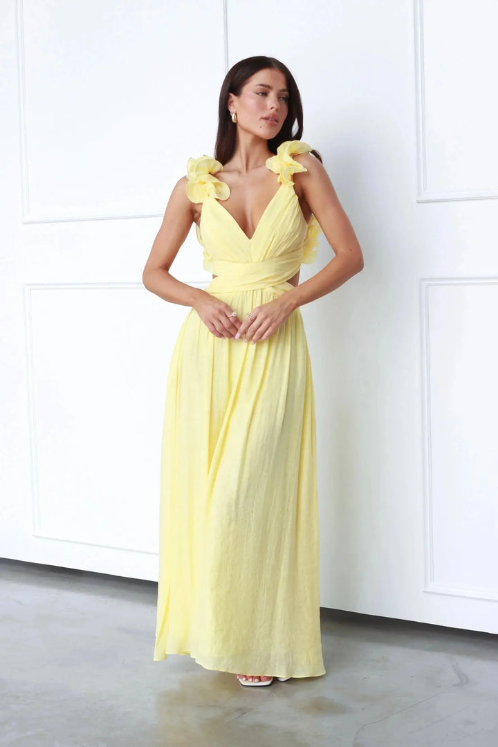 Elegantes Maxikleid mit tiefem V-Ausschnitt Für Frauen