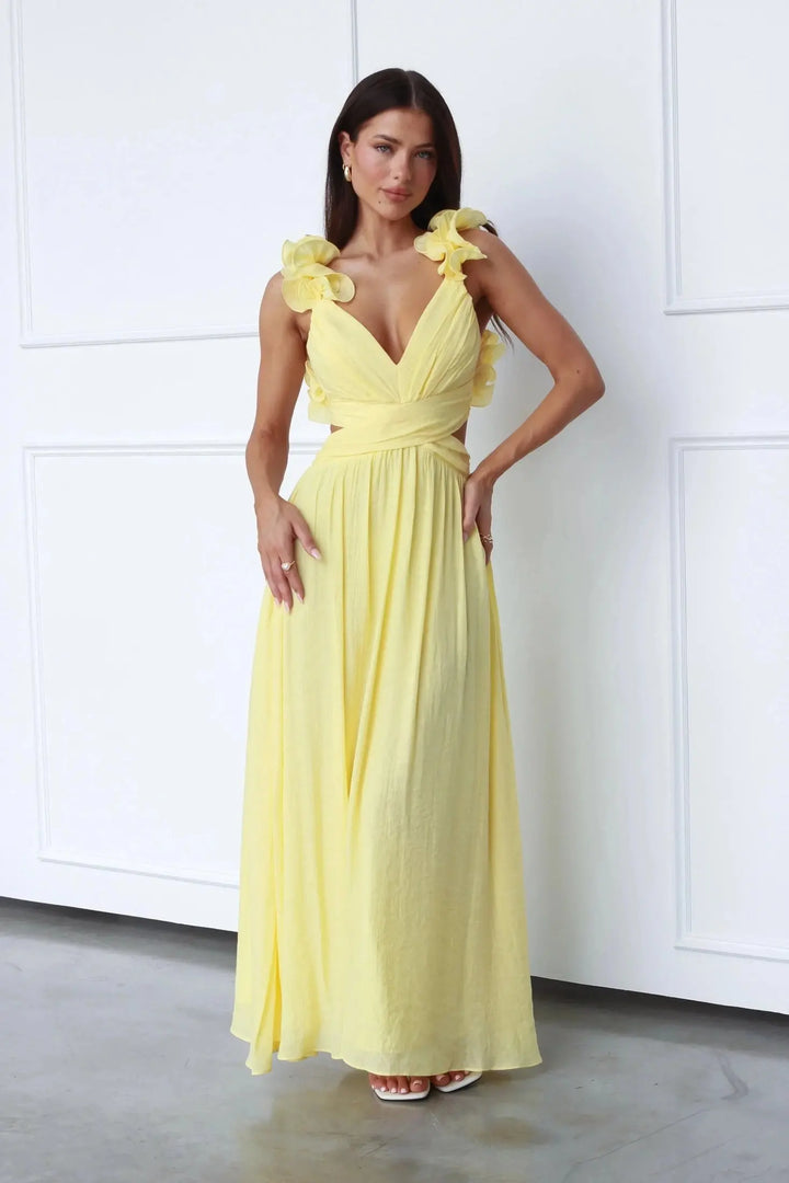 Elegantes Maxikleid mit tiefem V-Ausschnitt Für Frauen