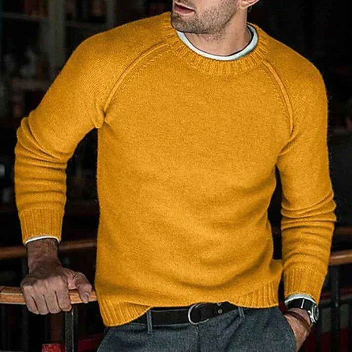 Klassischer Schlichter Rundhals Pullover für Herren Winter