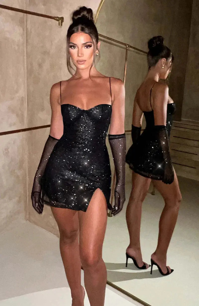 Ärmelloses Rückenfreies Minikleid Mit Figurbetonter Passform Für Damen