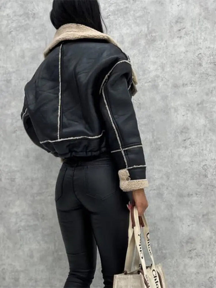 Damen Kurze Strukturierte Jacke