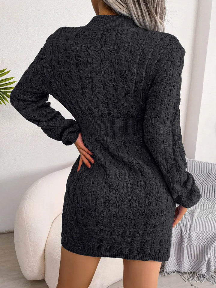 Minikleid mit Langen Ärmeln und Figurbetonter Taille Für Damen