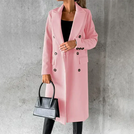 Eleganter Doppelt-knöpfiger Mantel Für Formelle Anlässe Für Damen