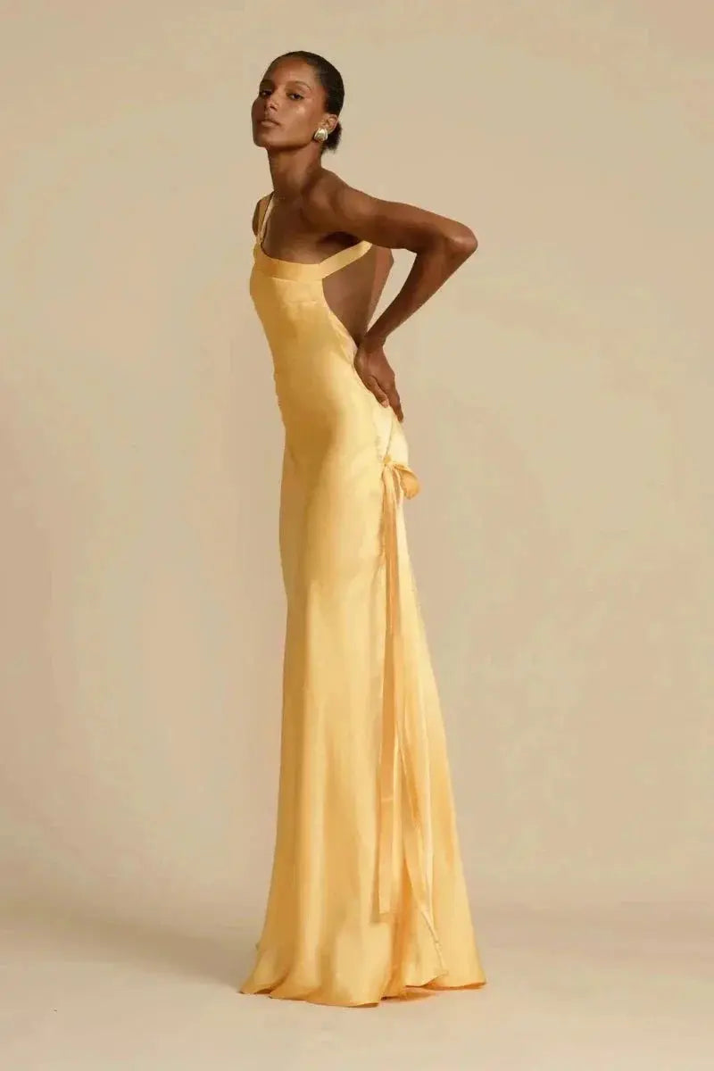 Elegantes One Shoulder Satinkleid für Frauen