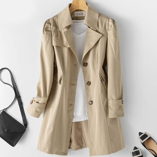 Klassischer Trenchcoat mit Knopfverschluss für Damen