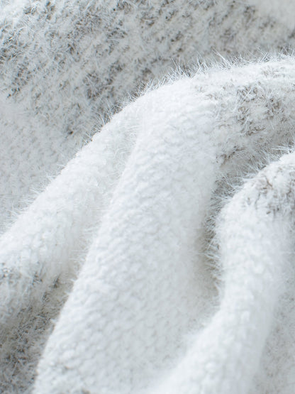 Gestreifter Rollkragen Weicher Strickpullover Winter Damen