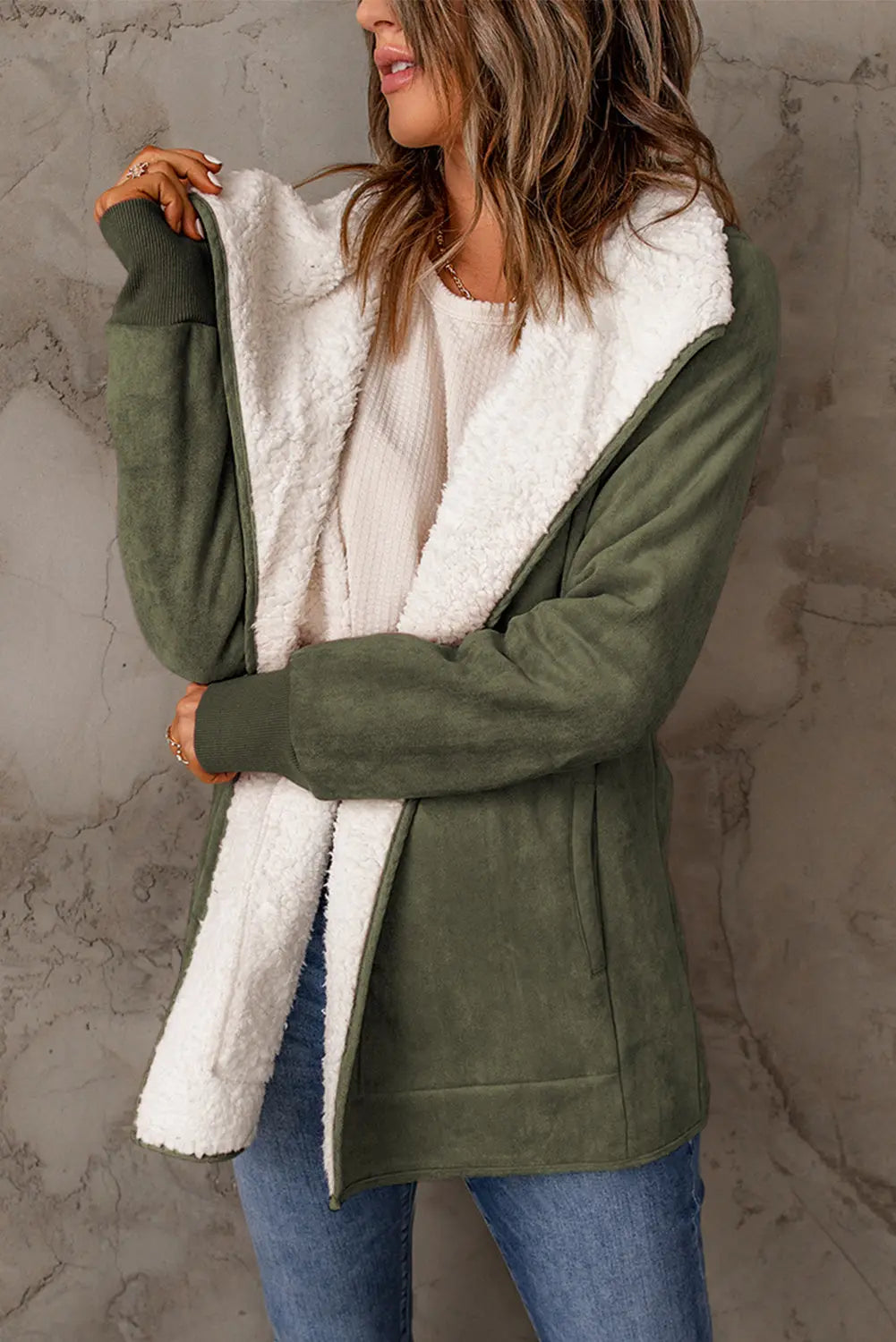Lässiger Warmer Mantel Mit Fleece Für Damen Winter
