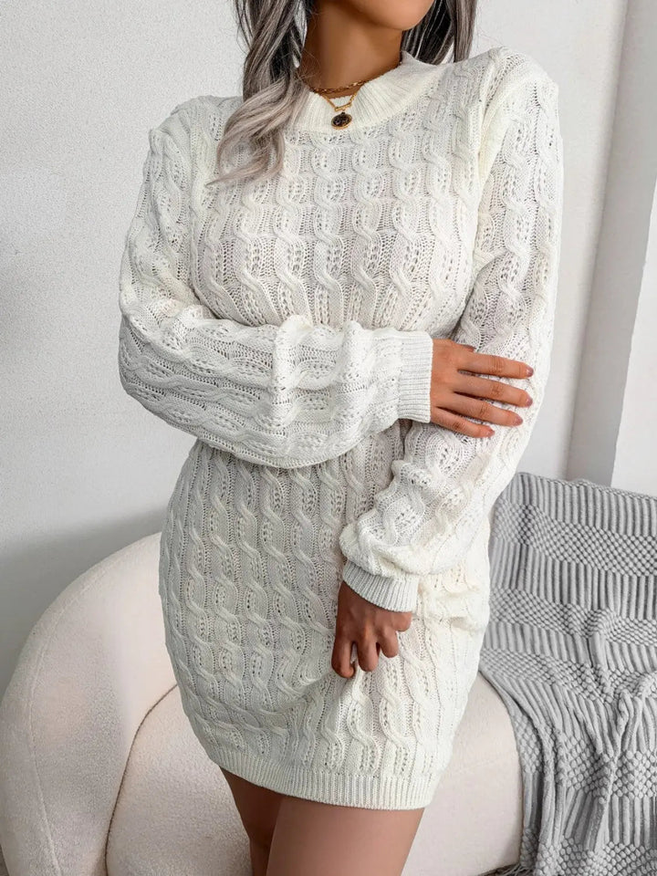 Minikleid mit Langen Ärmeln und Figurbetonter Taille Für Damen