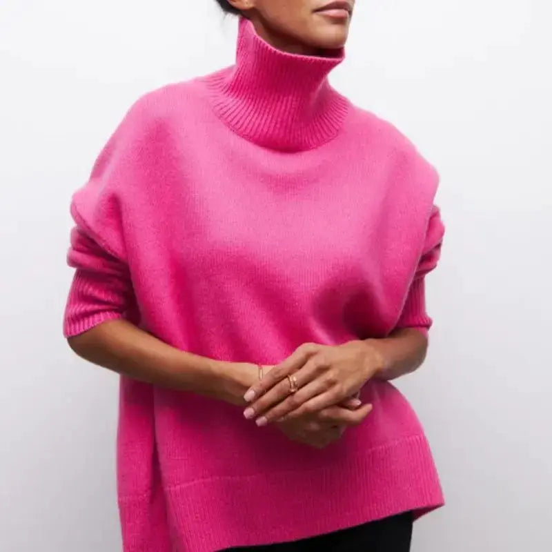 Oversize-Warmer Rollkragenpullover für Damen