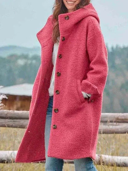 Schlichter Mantel mit Kapuze Für Damen