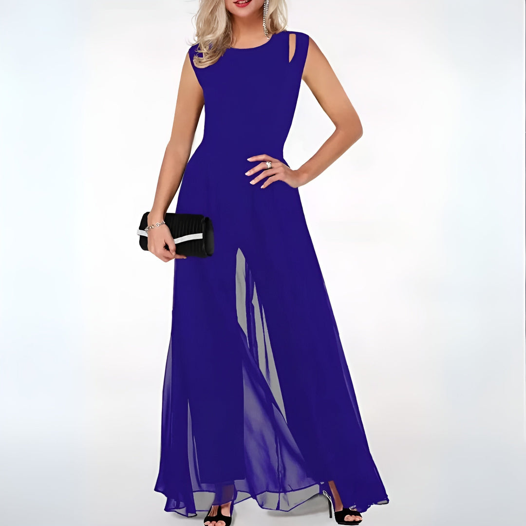Damen Jumpsuit mit transparentem Overlay für eleganten Gebrauch