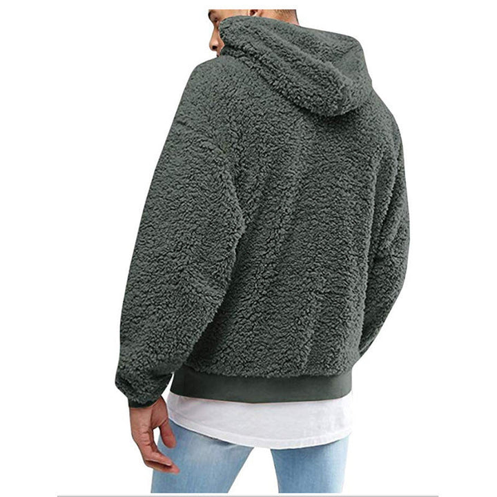 Herren Warmer Winter Rollkragen Teddy Hoodie