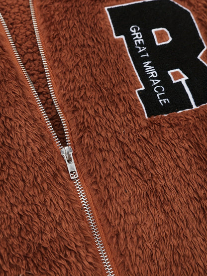 Sherpa Winter Bomberjacke Varsity Stil Gemütlicher Look Damen