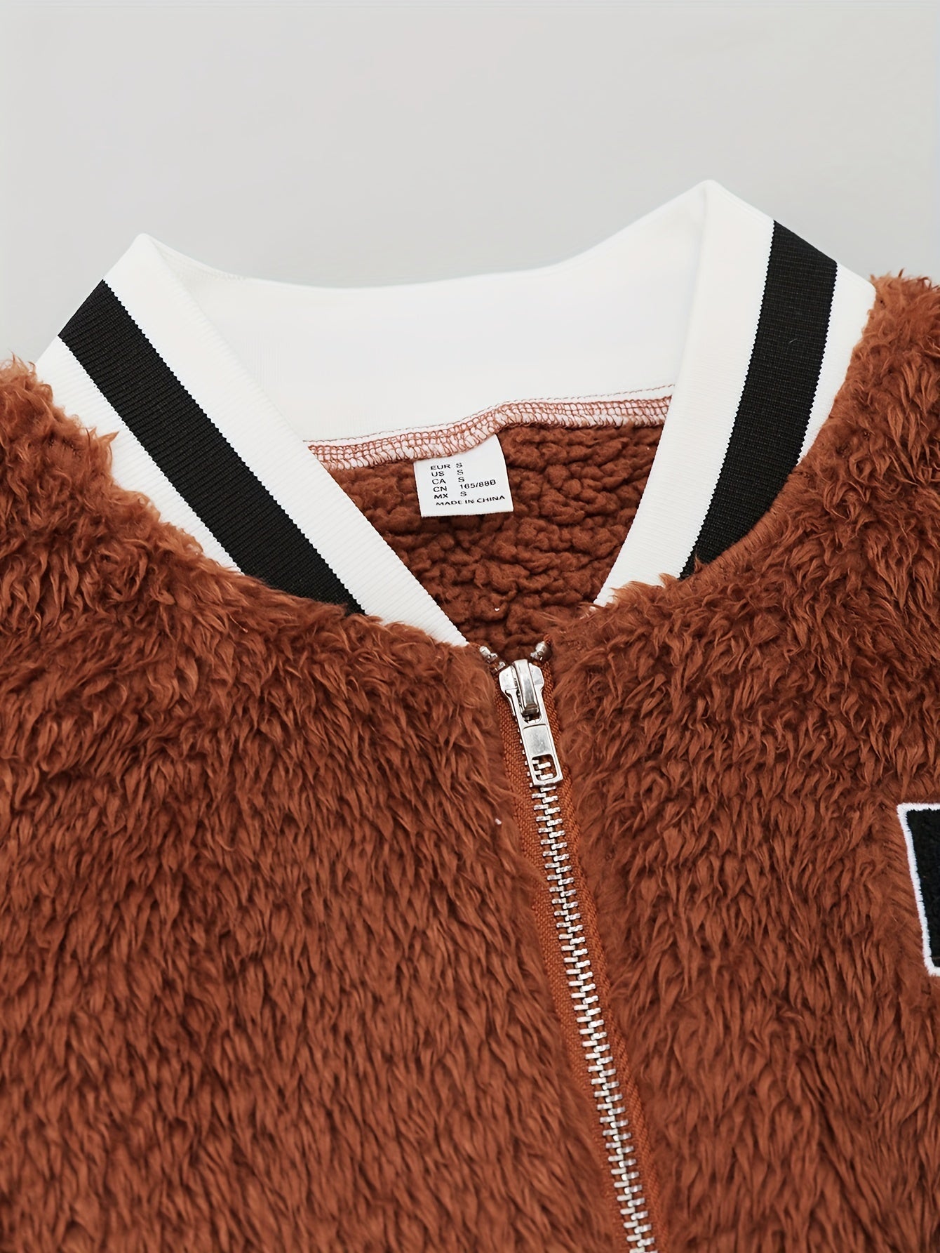 Sherpa Winter Bomberjacke Varsity Stil Gemütlicher Look Damen