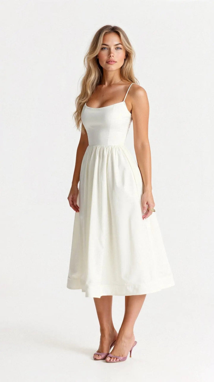 Fließendes ärmelloses Maxikleid mit elegantem Fall für Damen