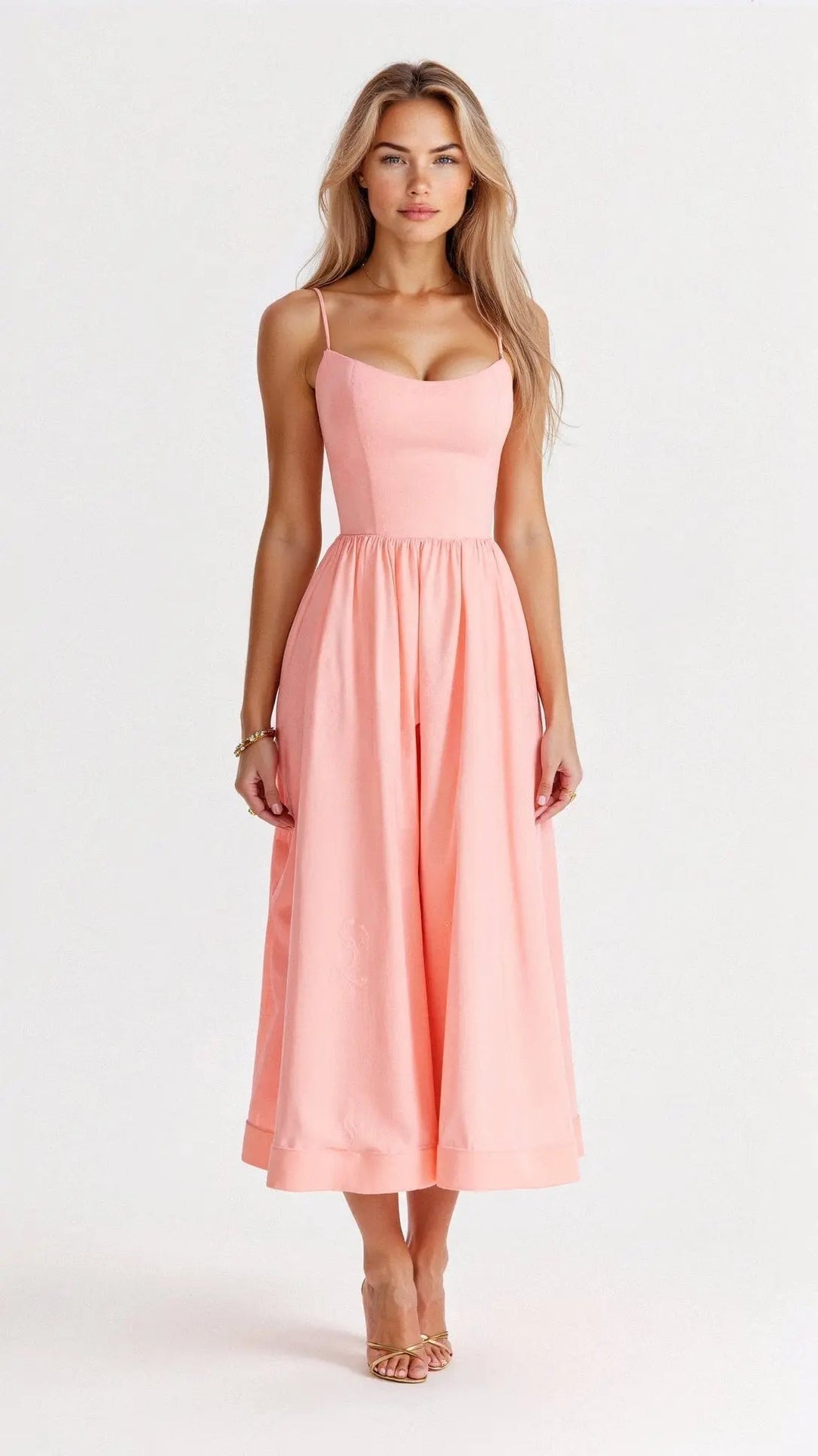 Fließendes ärmelloses Maxikleid mit elegantem Fall für Damen