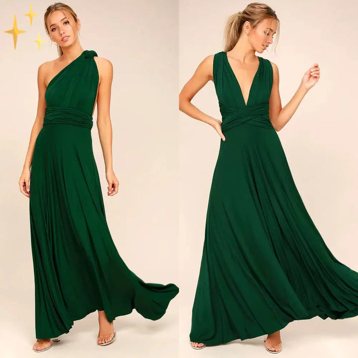 Ärmelloses Bodenlanges Drapiertes Plissiertes Maxikleid für Damen