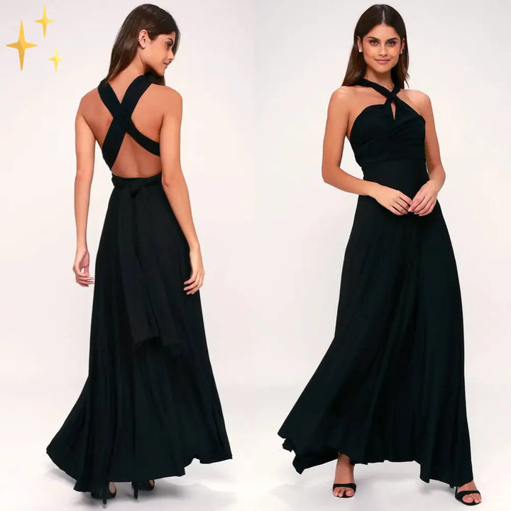 Ärmelloses Bodenlanges Drapiertes Plissiertes Maxikleid für Damen