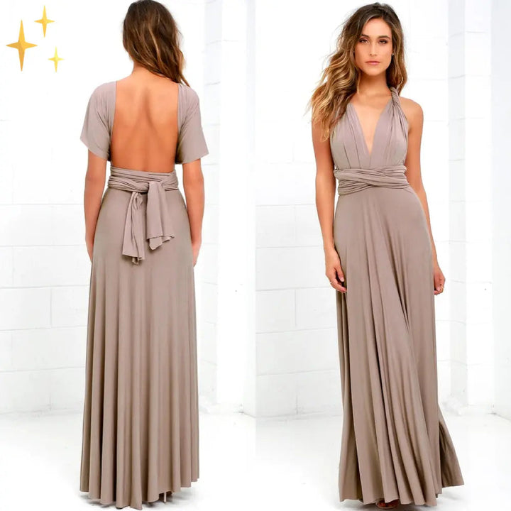 Ärmelloses Bodenlanges Drapiertes Plissiertes Maxikleid für Damen