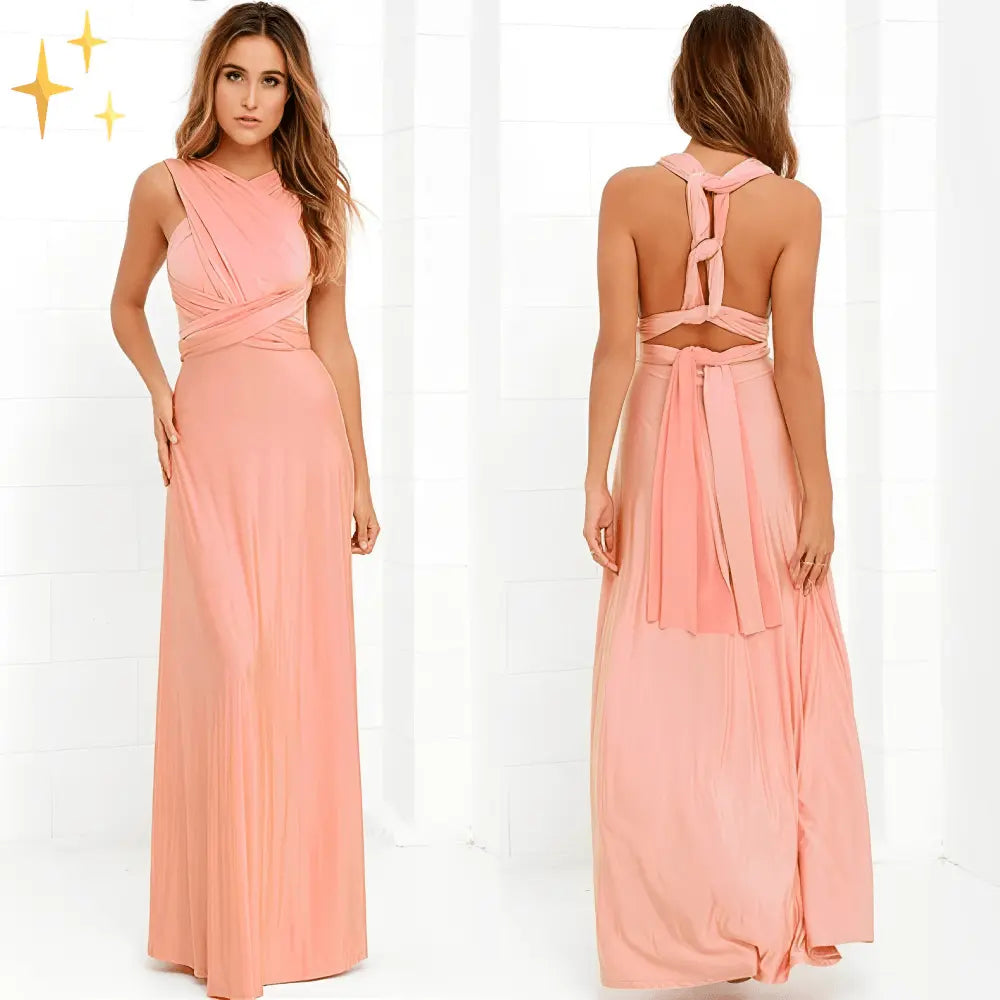Ärmelloses Bodenlanges Drapiertes Plissiertes Maxikleid für Damen