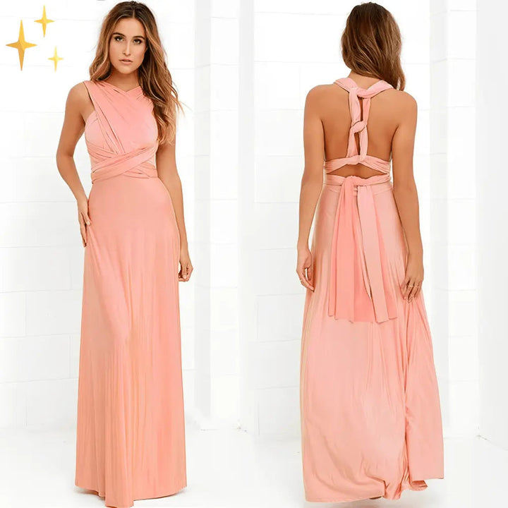 Ärmelloses Bodenlanges Drapiertes Plissiertes Maxikleid für Damen