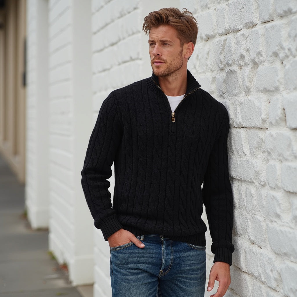 Herren Winter Kalte Jahreszeit Zip Pullover