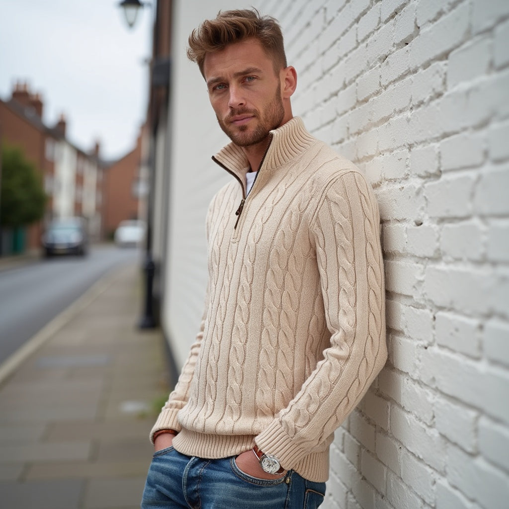 Herren Winter Kalte Jahreszeit Zip Pullover