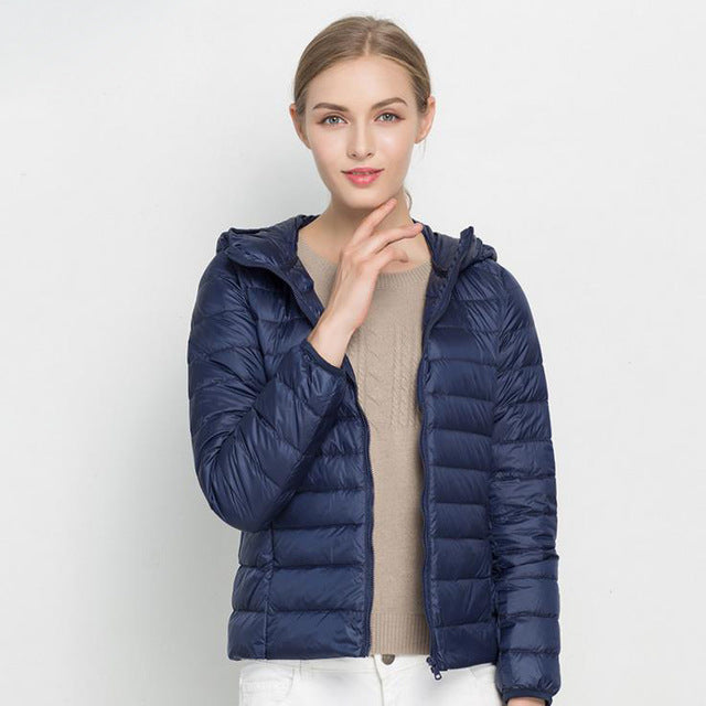 Leichte Winter Steppjacke Mit Kapuze Damen
