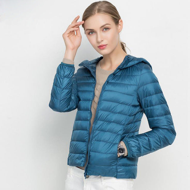 Leichte Winter Steppjacke Mit Kapuze Damen