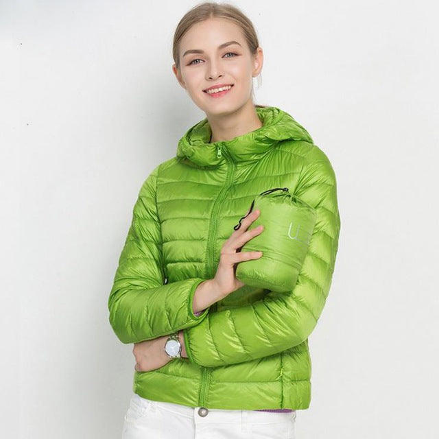 Leichte Winter Steppjacke Mit Kapuze Damen