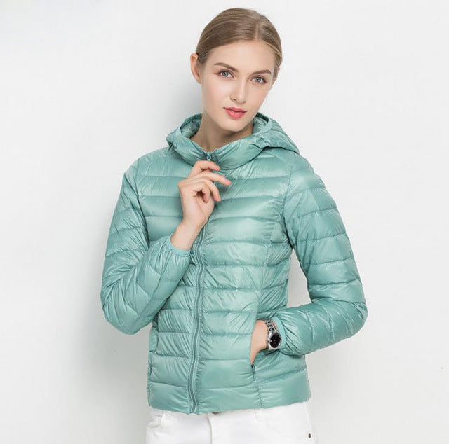 Leichte Winter Steppjacke Mit Kapuze Damen