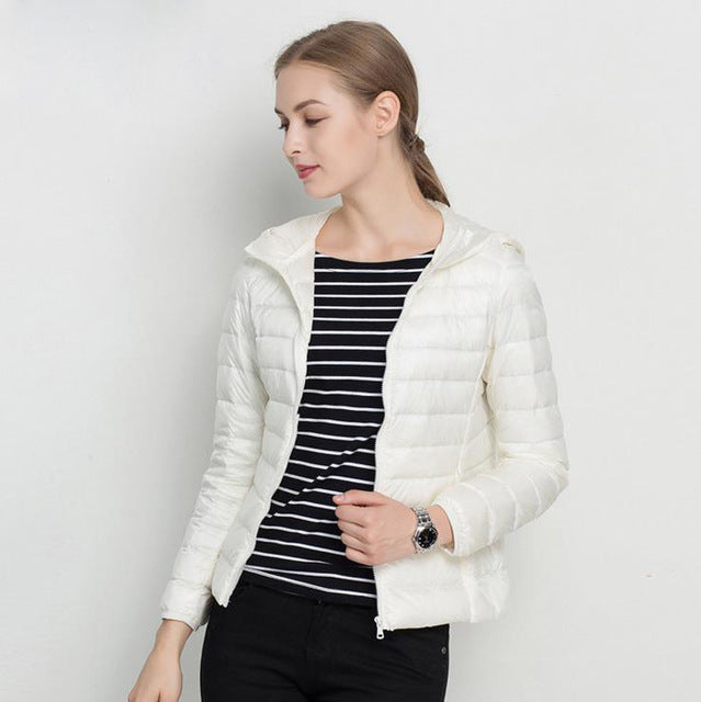 Leichte Winter Steppjacke Mit Kapuze Damen