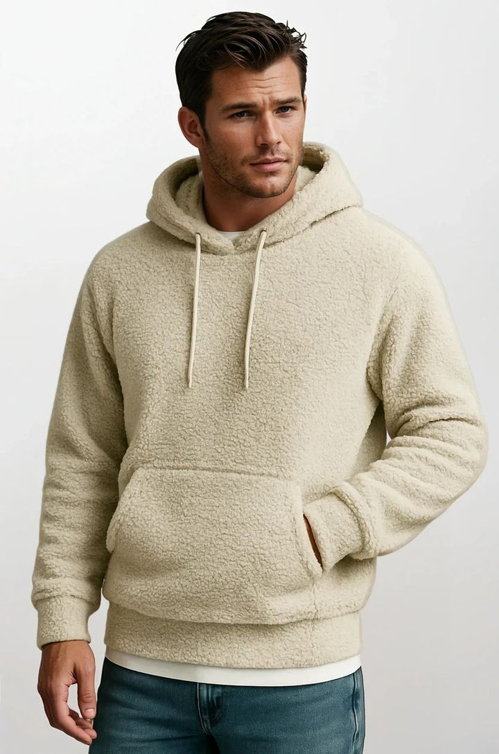 Herren Warmer Winter Rollkragen Teddy Hoodie