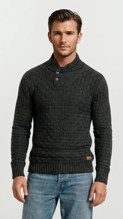 Herren Rollkragen Warmer Winter Muster Pullover