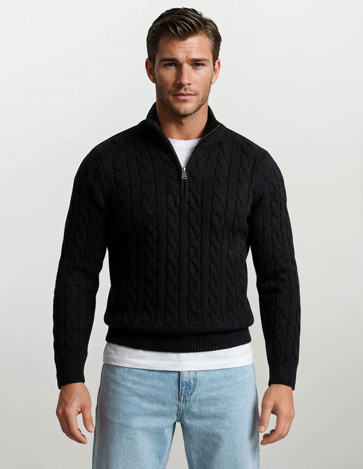 Winter Rollkragen Warmer Half Zip Pullover Herren